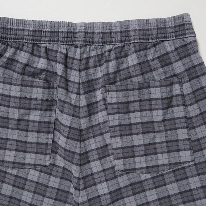 grey uniqlo flannel easy patterned ankle length mens trousers