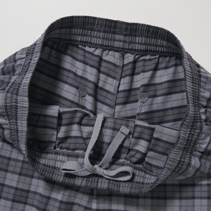 grey uniqlo flannel easy patterned ankle length mens trousers