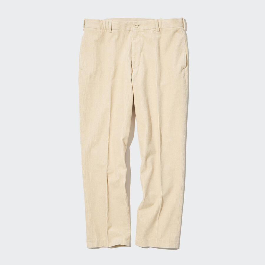 uniqlo smart corduroy ankle length mens trousers beige