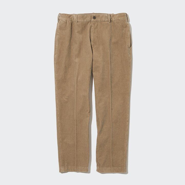 uniqlo smart corduroy ankle length mens trousers beige