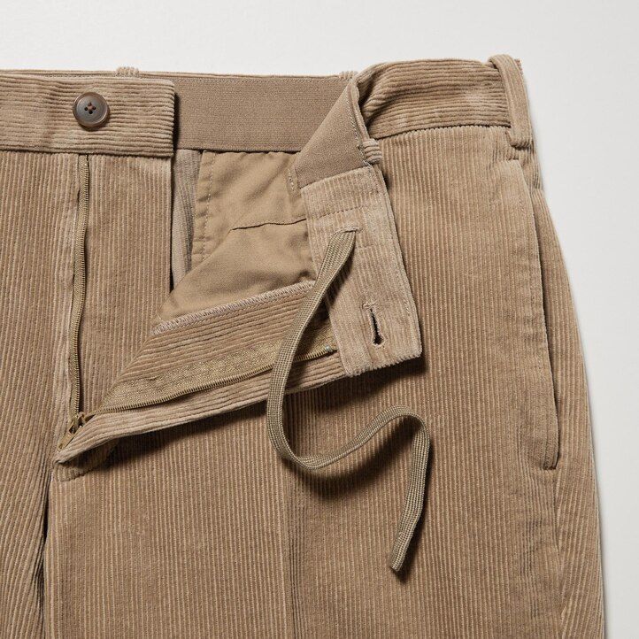 uniqlo smart corduroy ankle length mens trousers beige