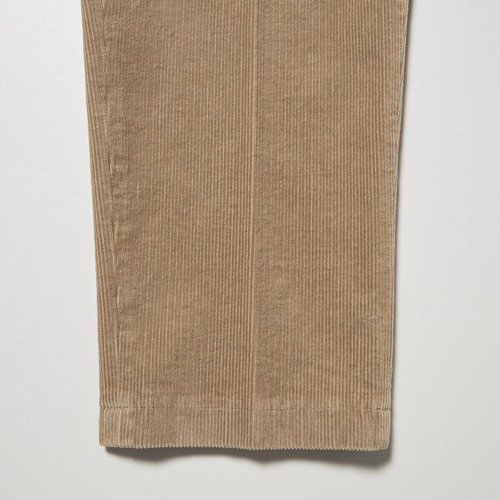 uniqlo smart corduroy ankle length mens trousers beige