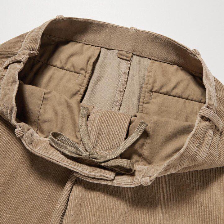 uniqlo smart corduroy ankle length mens trousers beige