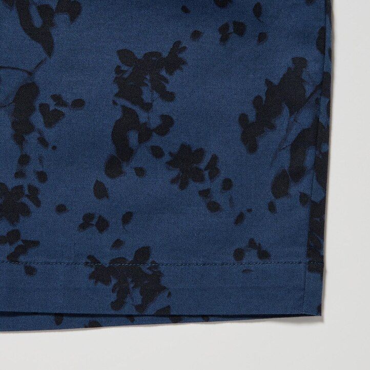mens uniqlo dry stretch leaf print easys trousers green