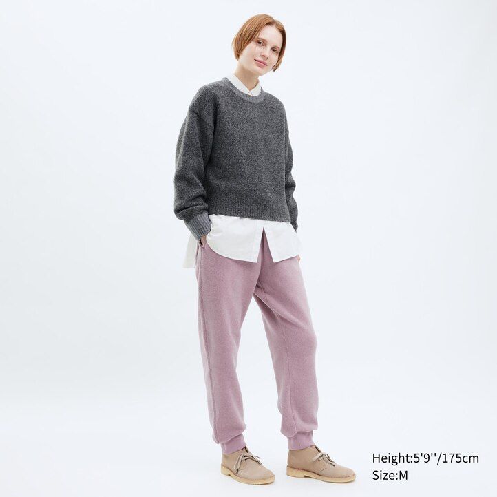 white uniqlo textured jersey mens trousers