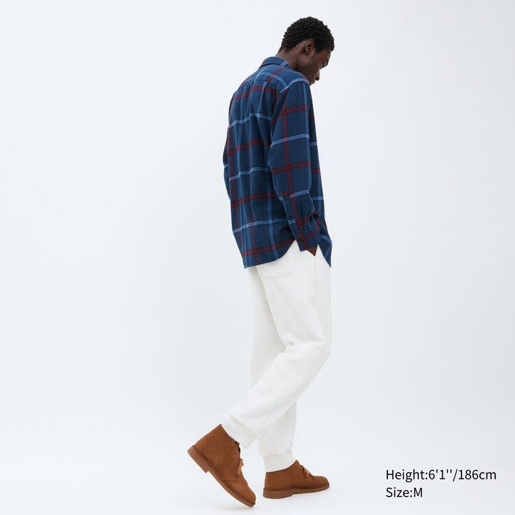 white uniqlo textured jersey mens trousers