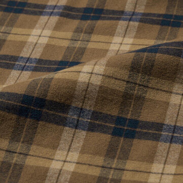 uniqlo flannel easy patterned ankle length mens trousers brown