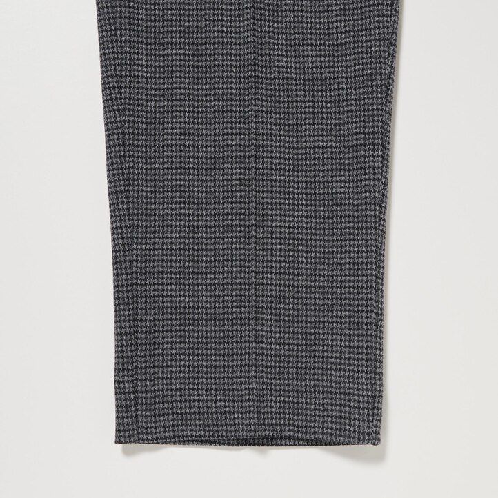grey mens uniqlo smart gun club checked ankle length trousers