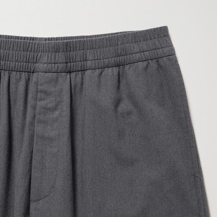 mens uniqlo flannel easy ankle length trousers grey