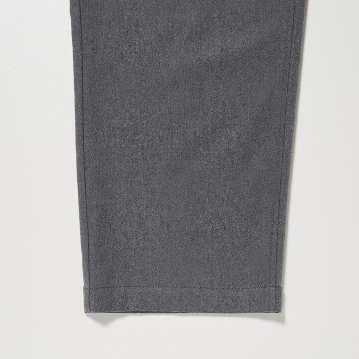 mens uniqlo flannel easy ankle length trousers grey