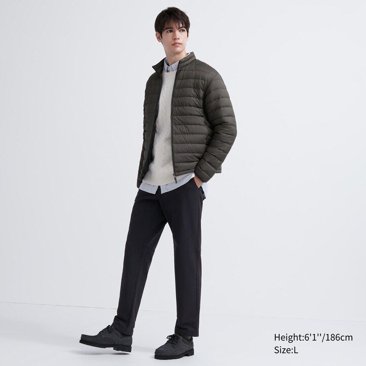 mens uniqlo heattech easy trousers black