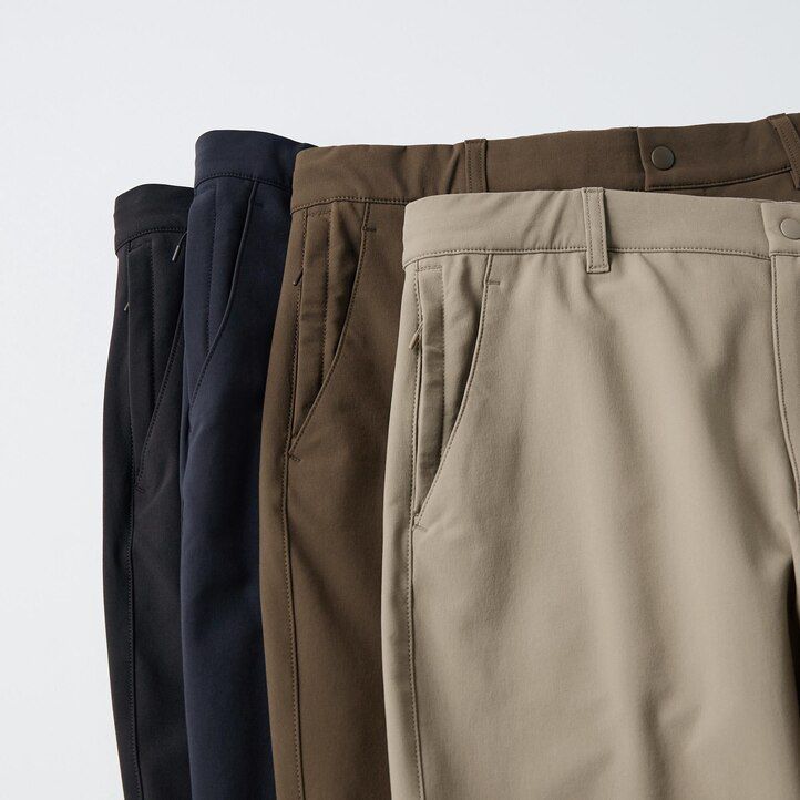 mens uniqlo heattech easy trousers black