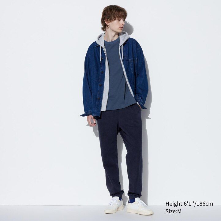 uniqlo side stripe mens trousers grey
