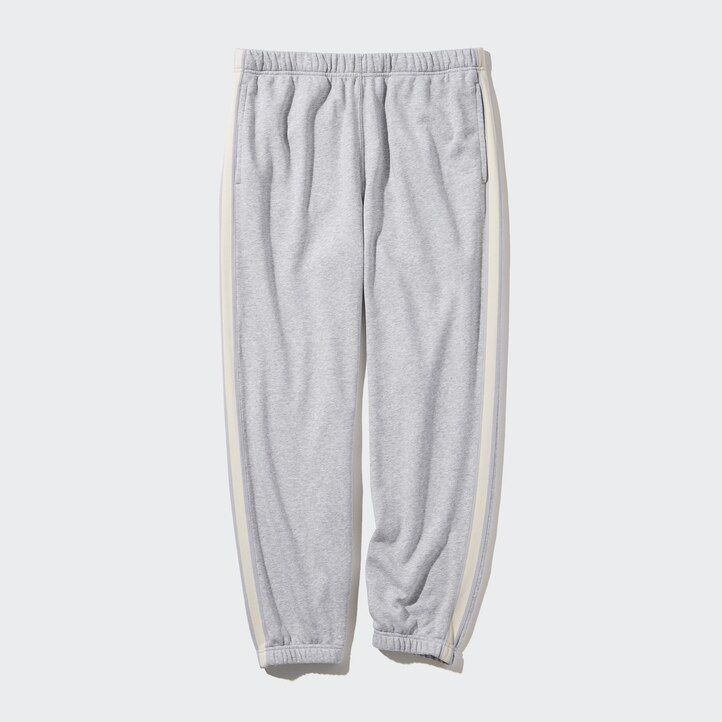 uniqlo side stripe mens trousers grey
