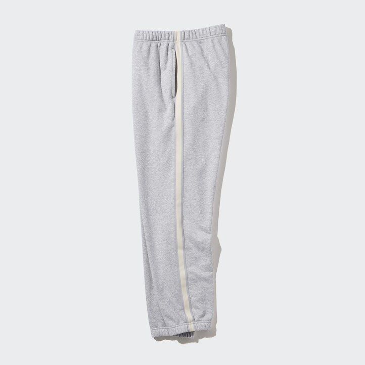 uniqlo side stripe mens trousers grey