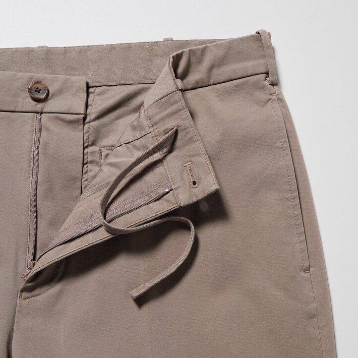 white uniqlo smart cotton ankle length mens trousers