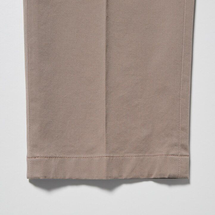 white uniqlo smart cotton ankle length mens trousers