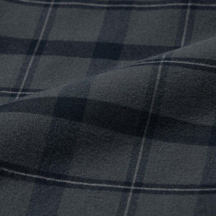 uniqlo flannel easy patterned ankle length mens trousers dark grey
