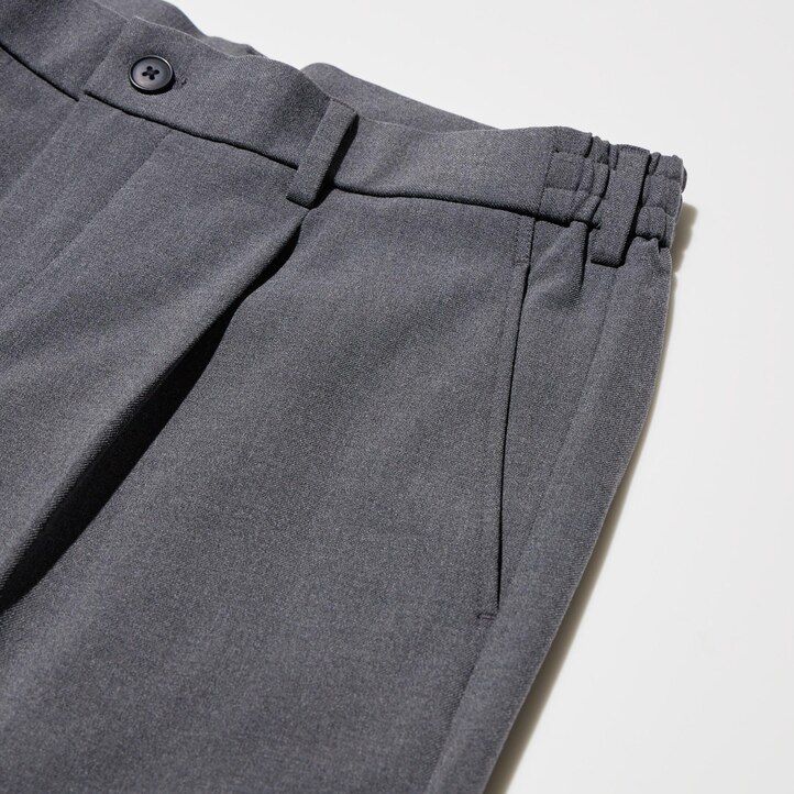uniqlo pleated wide leg mens trousers beige
