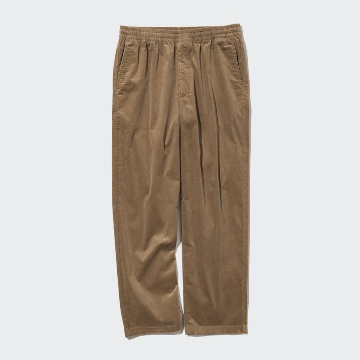 uniqlo corduroy easy ankle length mens trousers black