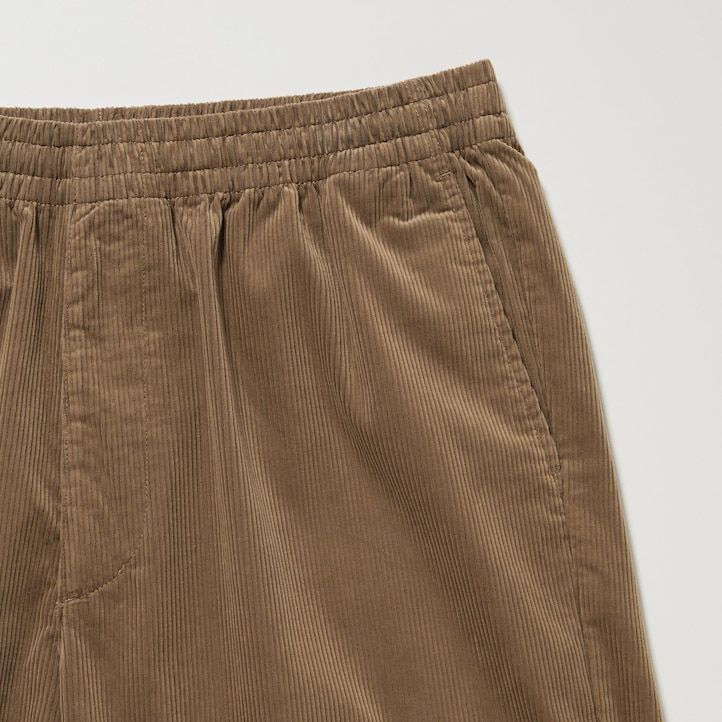 uniqlo corduroy easy ankle length mens trousers black