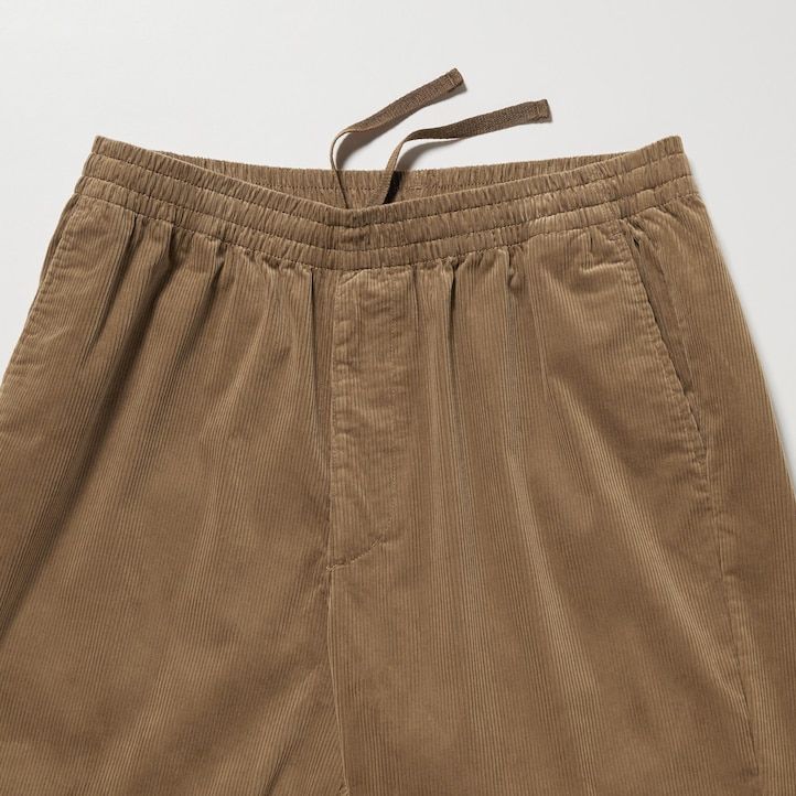 uniqlo corduroy easy ankle length mens trousers black