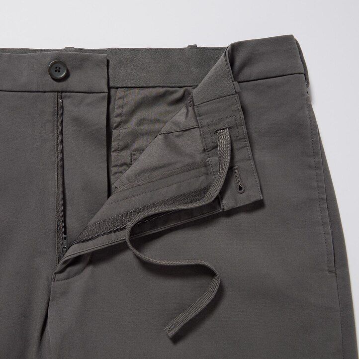 mens uniqlo smart cotton ankle length trousers beige