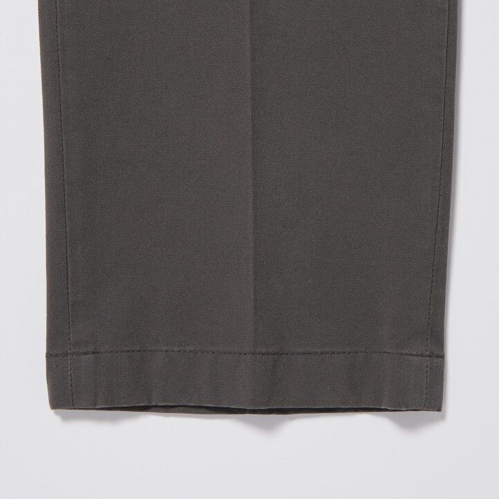 mens uniqlo smart cotton ankle length trousers beige