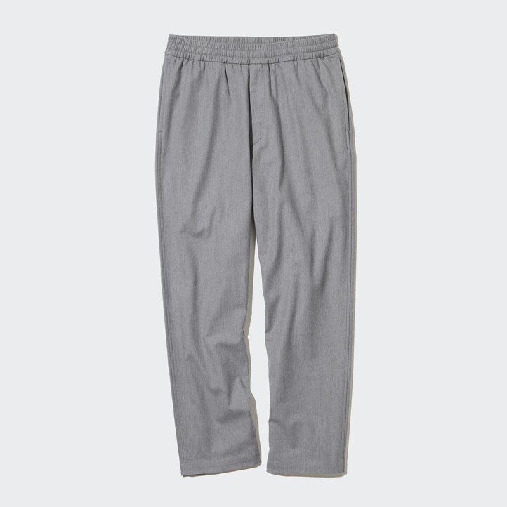 mens uniqlo flannel ankle length trousers grey