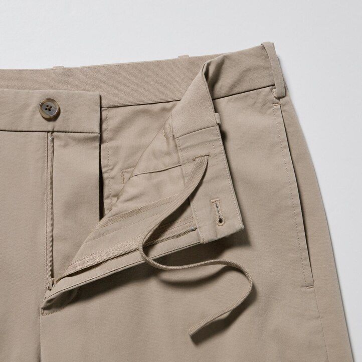 olive uniqlo smart cotton ankle length mens trousers