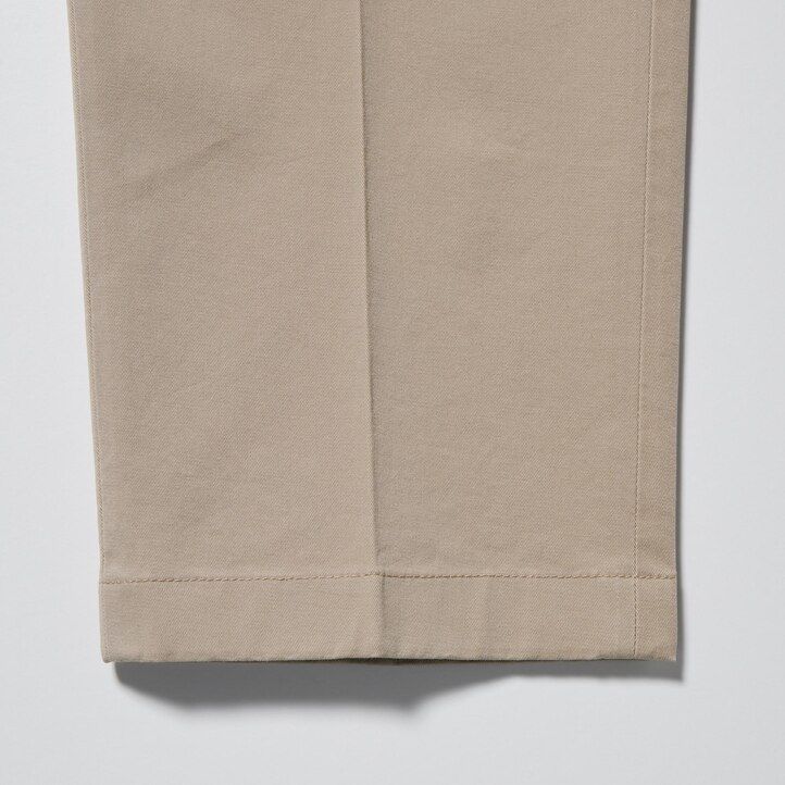 olive uniqlo smart cotton ankle length mens trousers