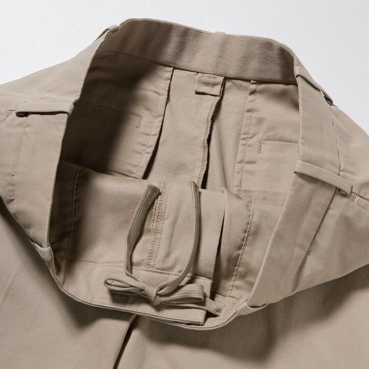 olive uniqlo smart cotton ankle length mens trousers