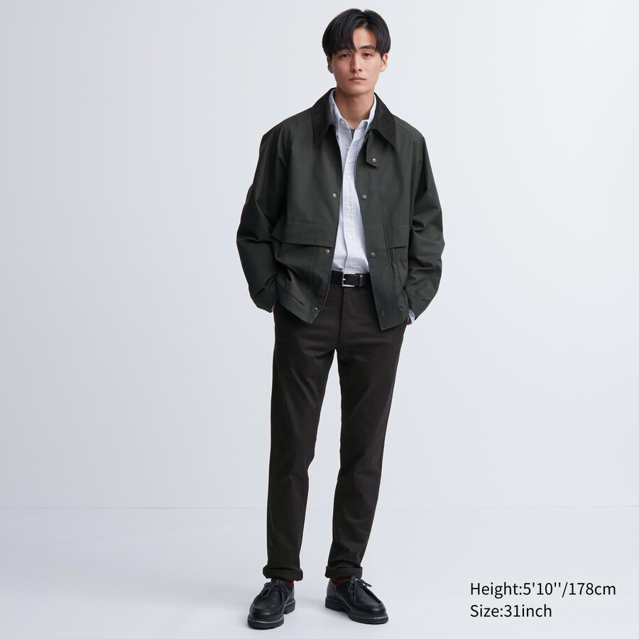 black uniqlo slim fit chino mens trousers