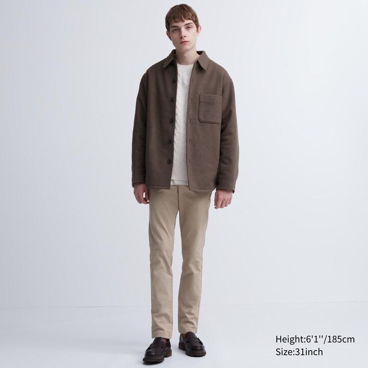 black uniqlo slim fit chino mens trousers