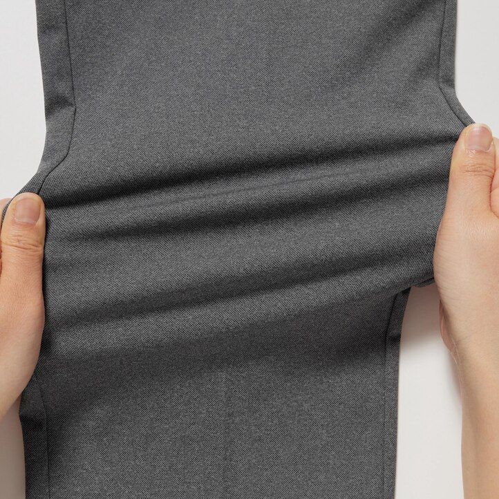 mens uniqlo smart ultra stretch ankle length trousers grey