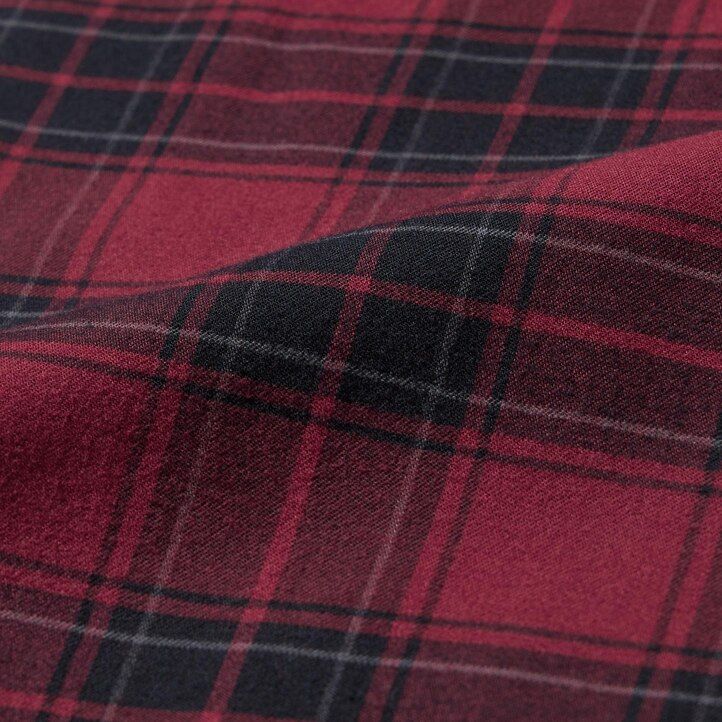 mens uniqlo flannel easy patterned ankle length trousers red