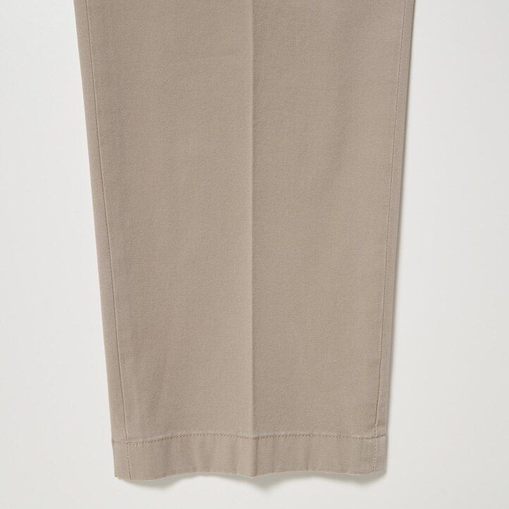 navy mens uniqlo smart cotton ankle length trousers