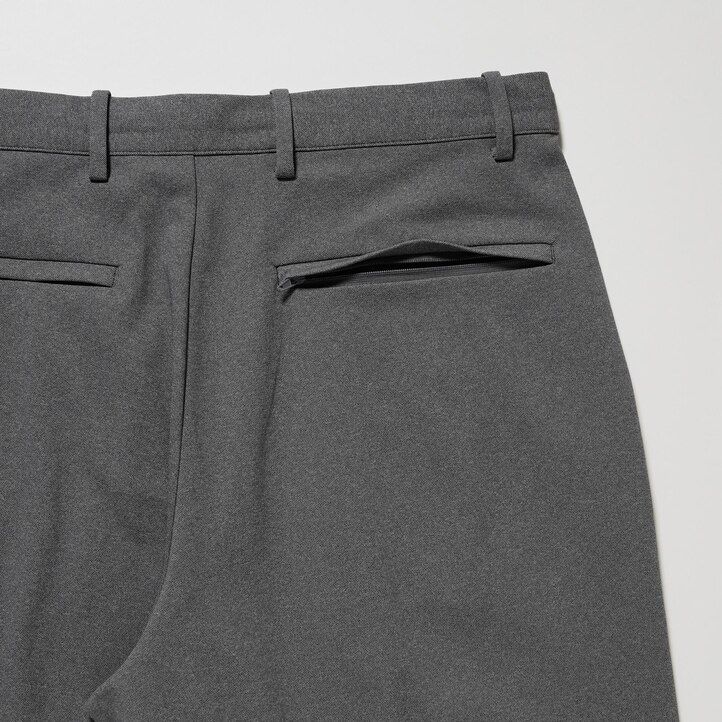 grey uniqlo smart ultra stretch ankle length mens trousers