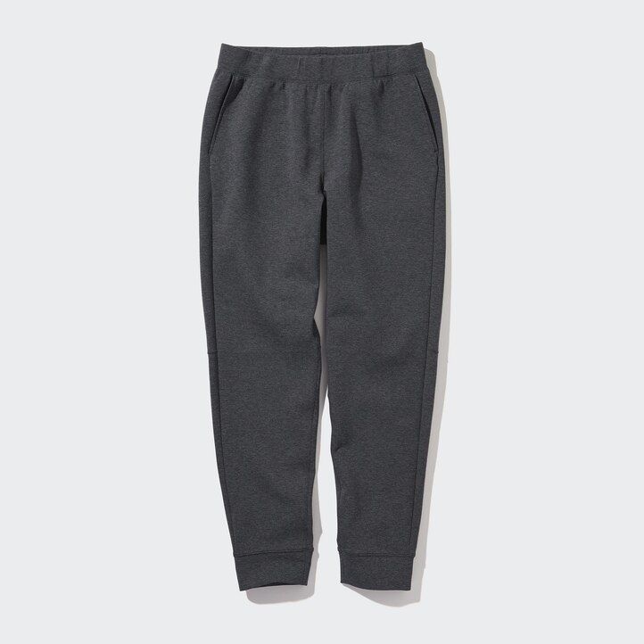 mens uniqlo dry stretch trousers light grey