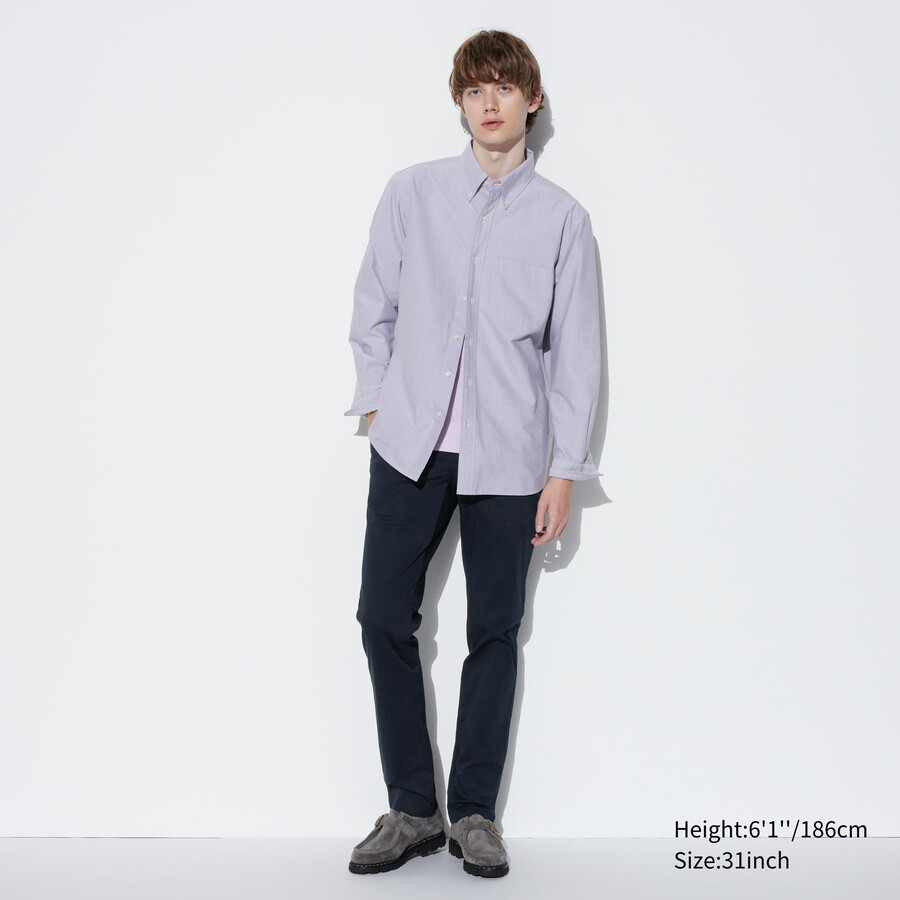 navy mens uniqlo slim fit chinos trousers