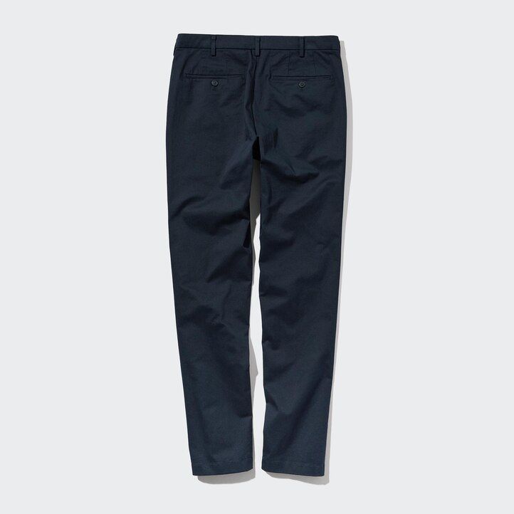 navy mens uniqlo slim fit chinos trousers