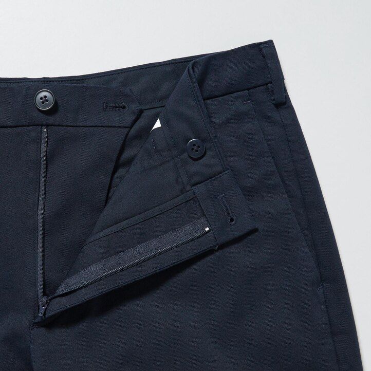 navy mens uniqlo slim fit chinos trousers