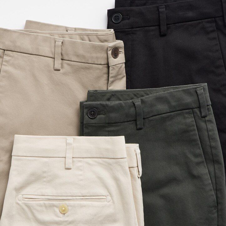 black uniqlo slim fit chinos mens trousers