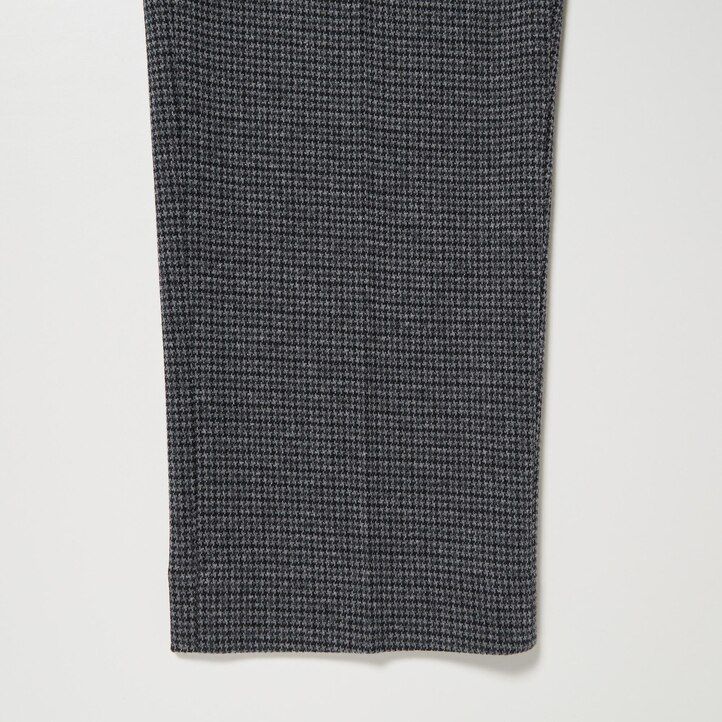 grey mens uniqlo smart gun club checked ankle length trousers