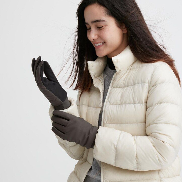 womens uniqlo touchscreen gloves bags dark grey