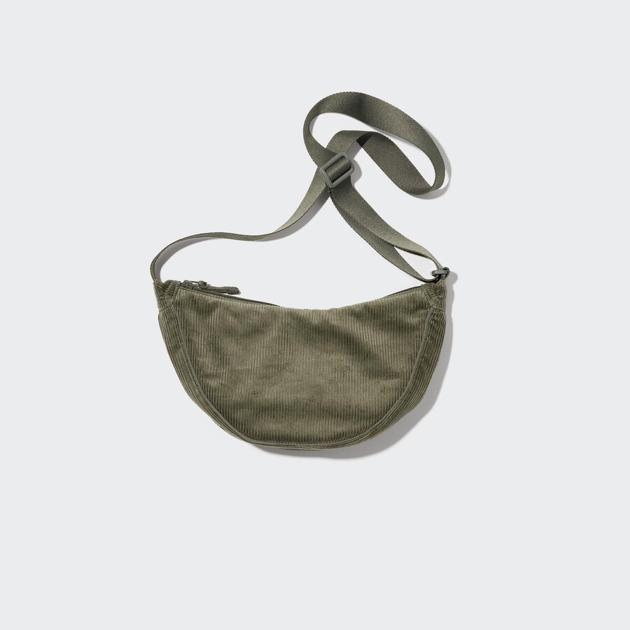 olive uniqlo round mini shoulder bag corduroy womens bags