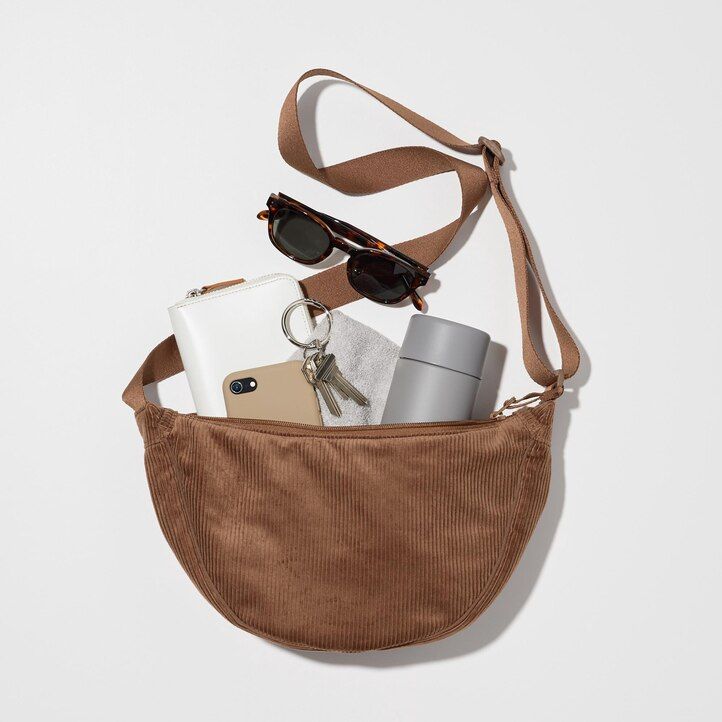 olive uniqlo round mini shoulder bag corduroy womens bags