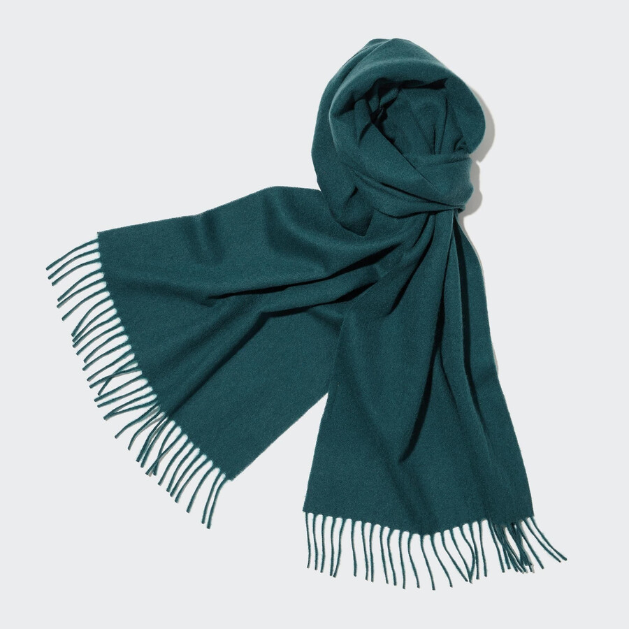 dark green womens uniqlo 100pctshmere scarf bags