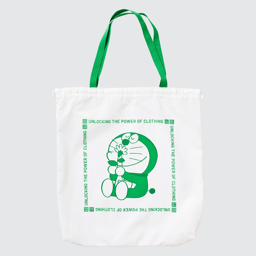 uniqlo doraemon ut recycled pocketable bag womens bags white