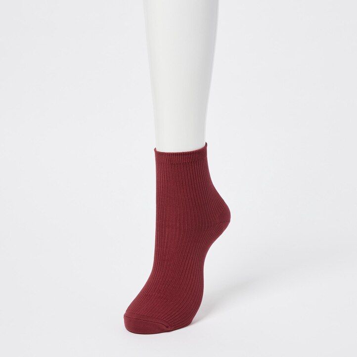 uniqlo crew ribbed three pairs womens socks white